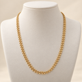 Gold Stainless Steel Leaf Chain Necklace for Women