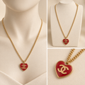 Elegant Gold-Tone Layered Heart Pendant Necklace for Women